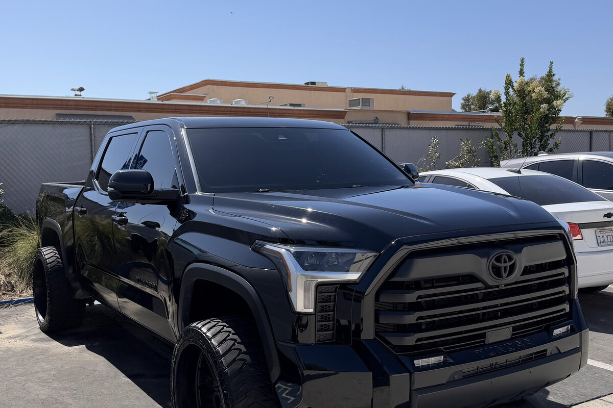 Freshly detailed black Toyota Tundra
